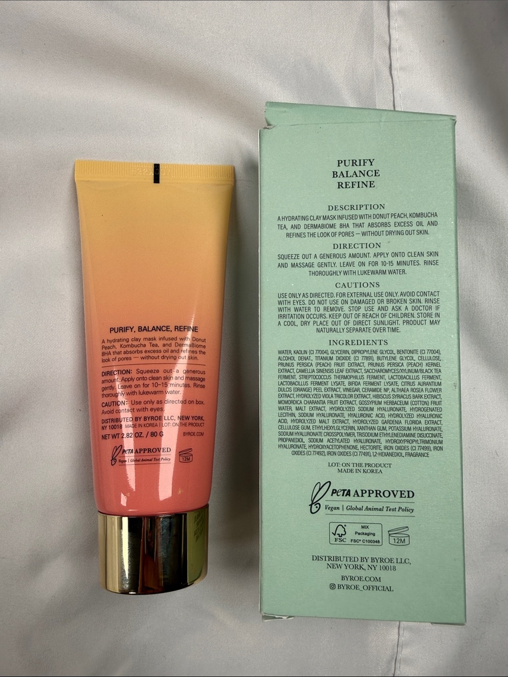 BYROE New York Peach Kombucha Tea Purifying Clay Mask — Peach - Picture 6 of 7